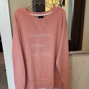 Houston Graphic Pink Women's Crew Neck Sweater